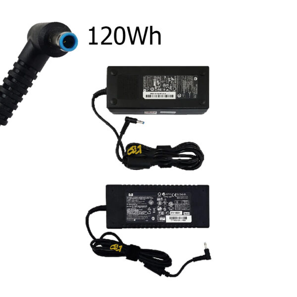 آداپتور شارژر اورجینال لپ تاپ اچ پی سر فیش آبی شش ماه گارانتی 19.5Vولت 6.15 آمپر adaptor laptop HP BLUE PLUG