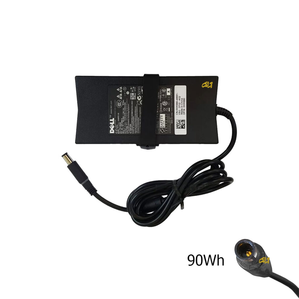 آداپتور شارژر اورجینال لپ تاپ دل شش ماه گارانتی .19.5 ولت 4.62 آمپر