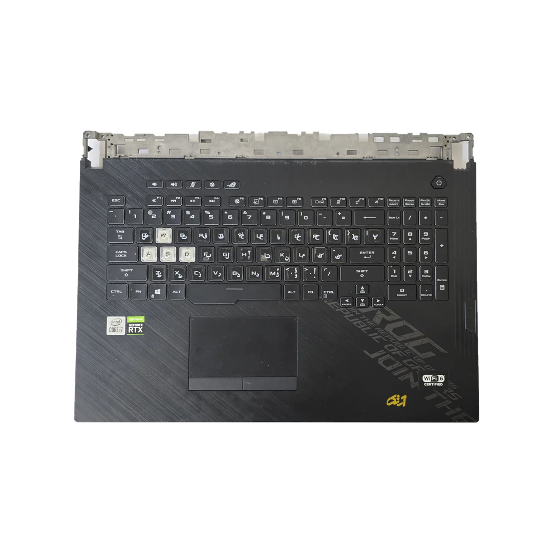 قاب دور کیبورد اورجینال لپ تاپ ایسوس به همراه کیبورد و تاچ پد مدل FRAME C + TOUCHPAD+ KEYBOARD ASUS ROG G712L قاب دور کیبورد اورجینال لپ تاپ ایسوس به همراه کیبورد و تاچ پد مدل FRAME C + TOUCHPAD+ KEYBOARD ASUS ROG G712L - Image 1