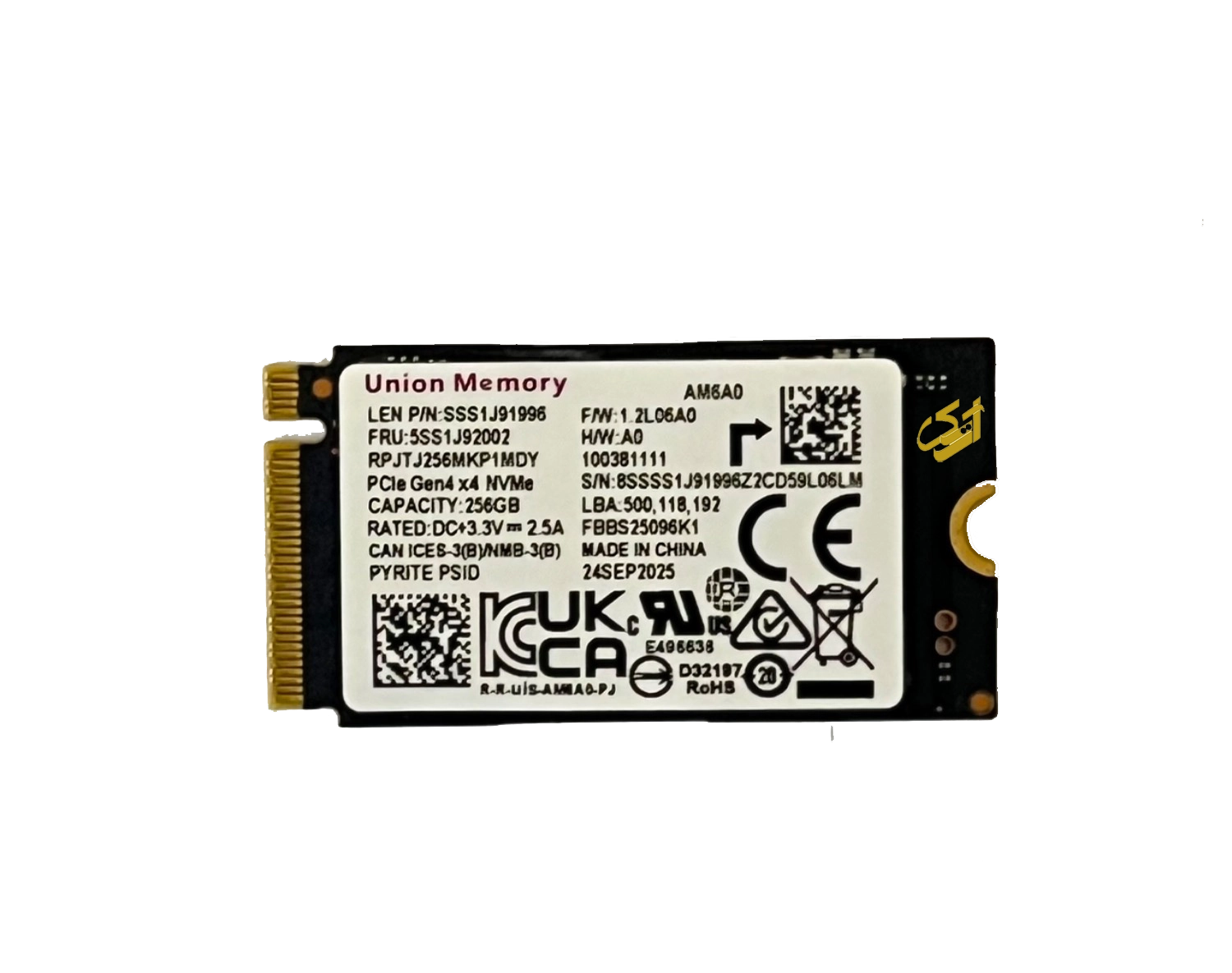 SSD 256GB UNION حافظه SSD M2 یونیون مدل 2242 Union ظرفیت 256 گیگابایت - Image 1